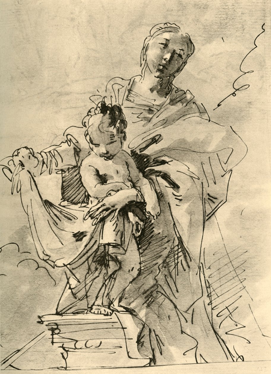 Madonna og barn, midten av 1700-tallet, 1928 av Giovanni Battista Tiepolo