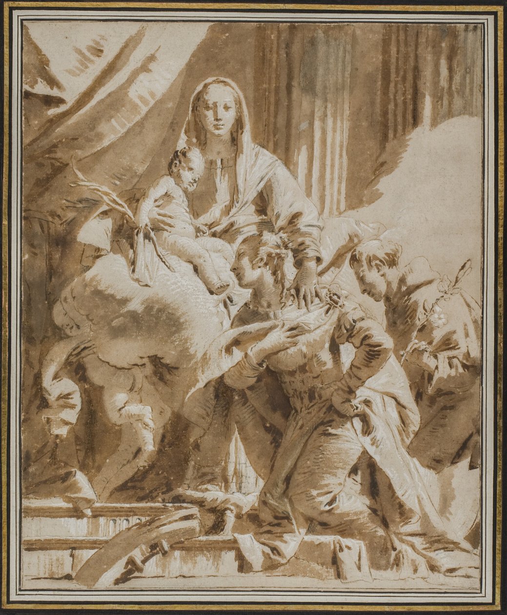 Madonna og barn med Sts Antony av Padua og Katarina av Alexandria av Giovanni Battista Tiepolo