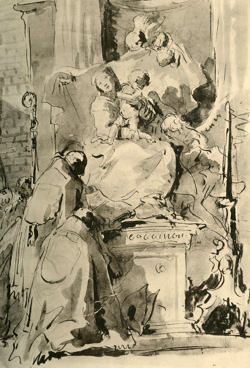 Madonna tronet og to biskoper, midten av 1700-tallet, 1928 av Giovanni Battista Tiepolo