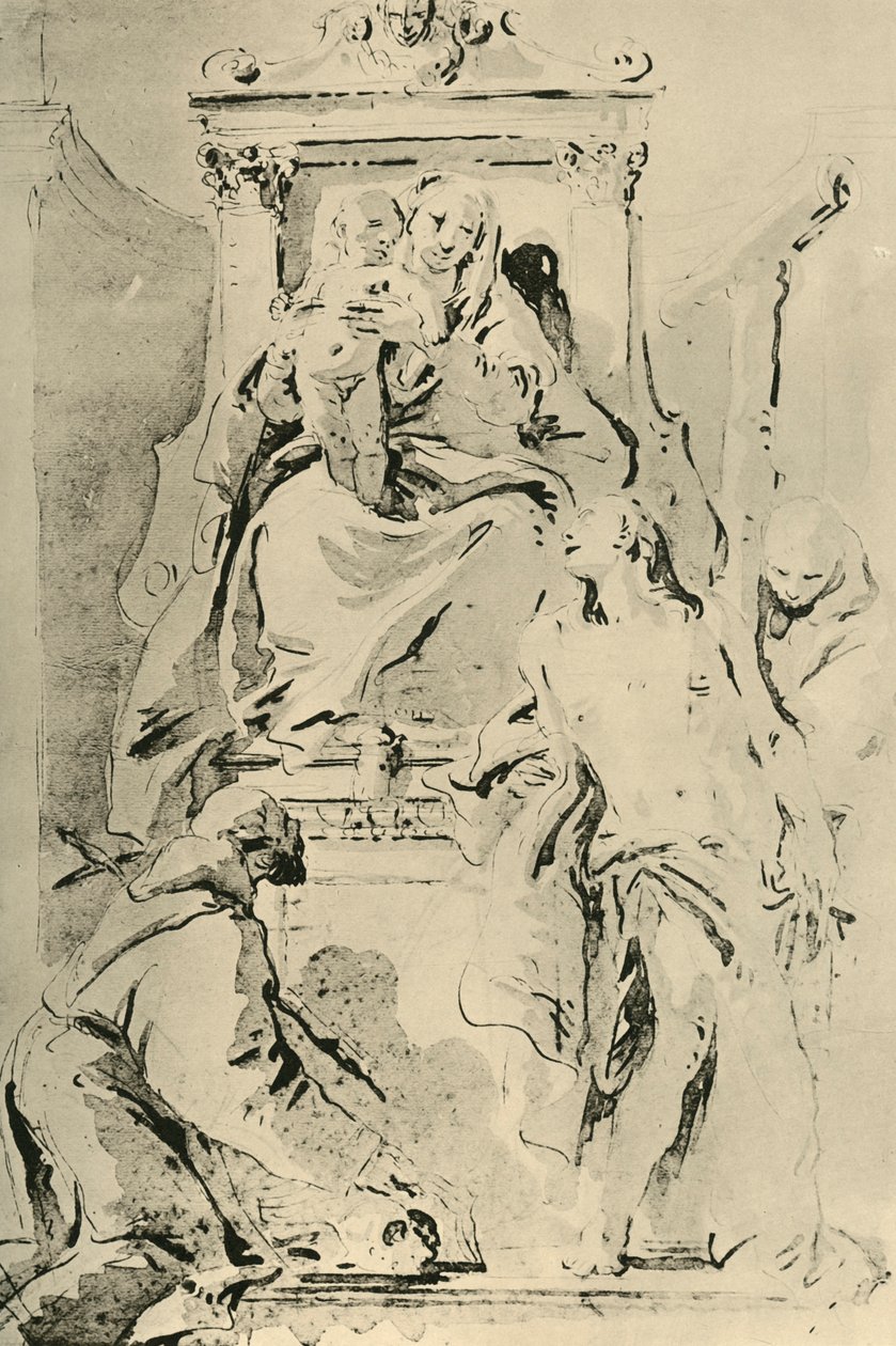 Madonna tronet med de hellige, midten av 1700-tallet, 1928 av Giovanni Battista Tiepolo
