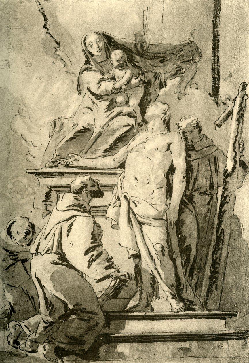 Madonna tronet med de hellige, midten av 1700-tallet, 1928 av Giovanni Battista Tiepolo