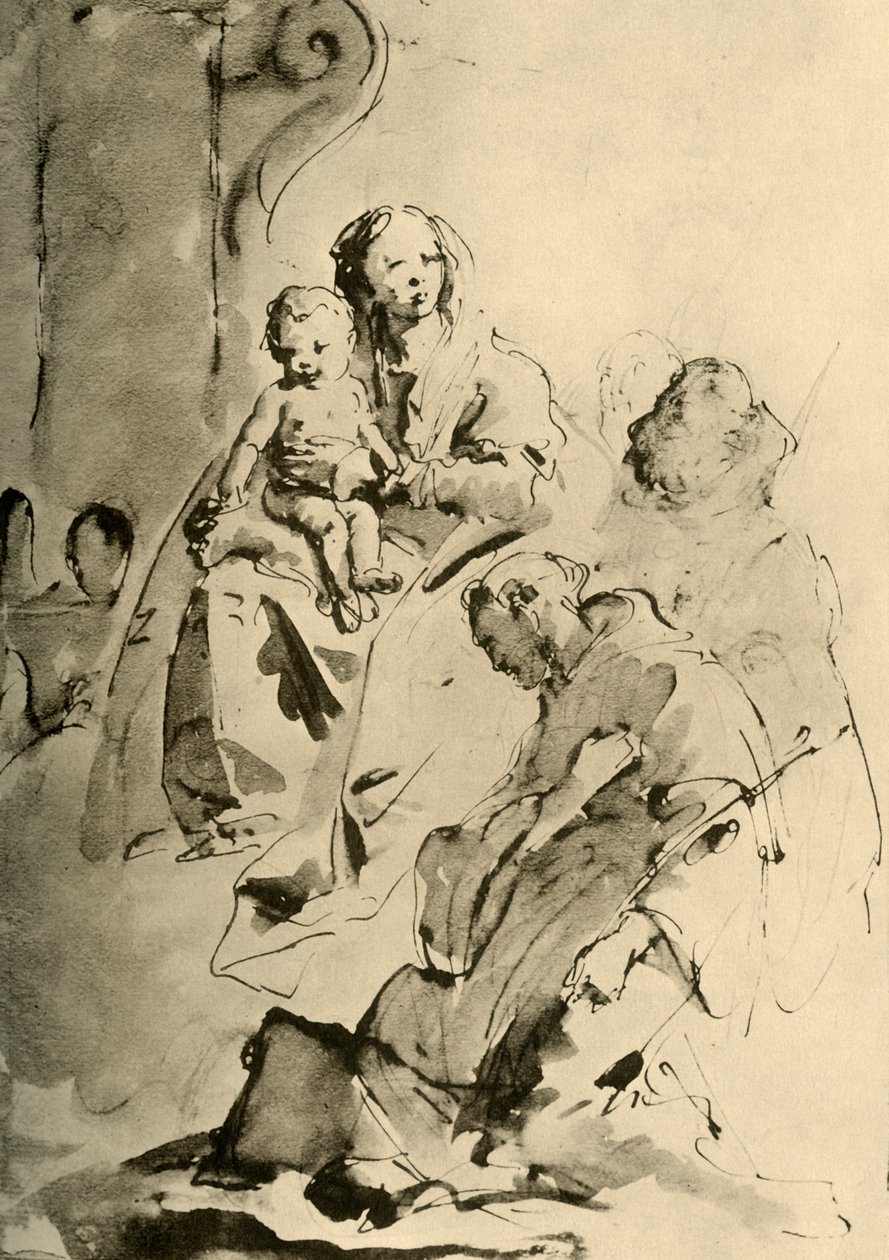 Madonna med to hellige, midten av 1700-tallet, 1928 av Giovanni Battista Tiepolo