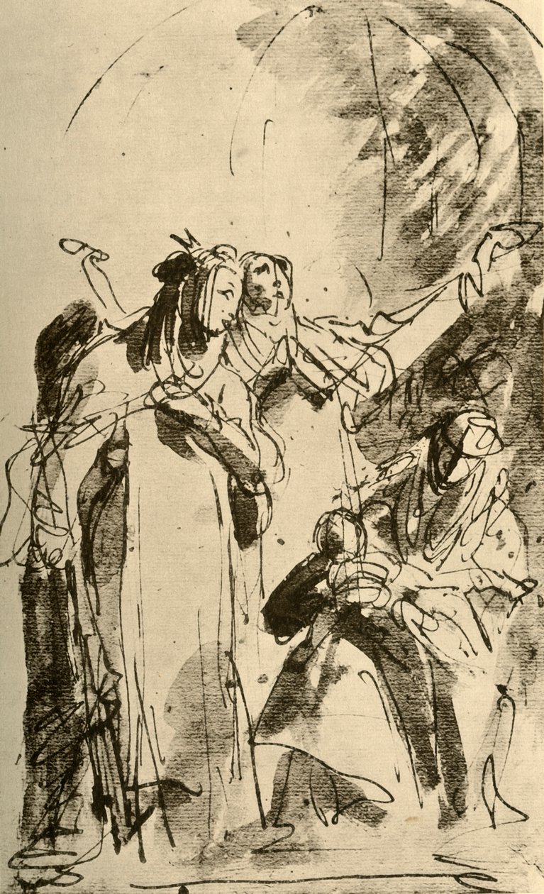Madonna med to kvinnelige hellige, 1747-1748, 1928 av Giovanni Battista Tiepolo