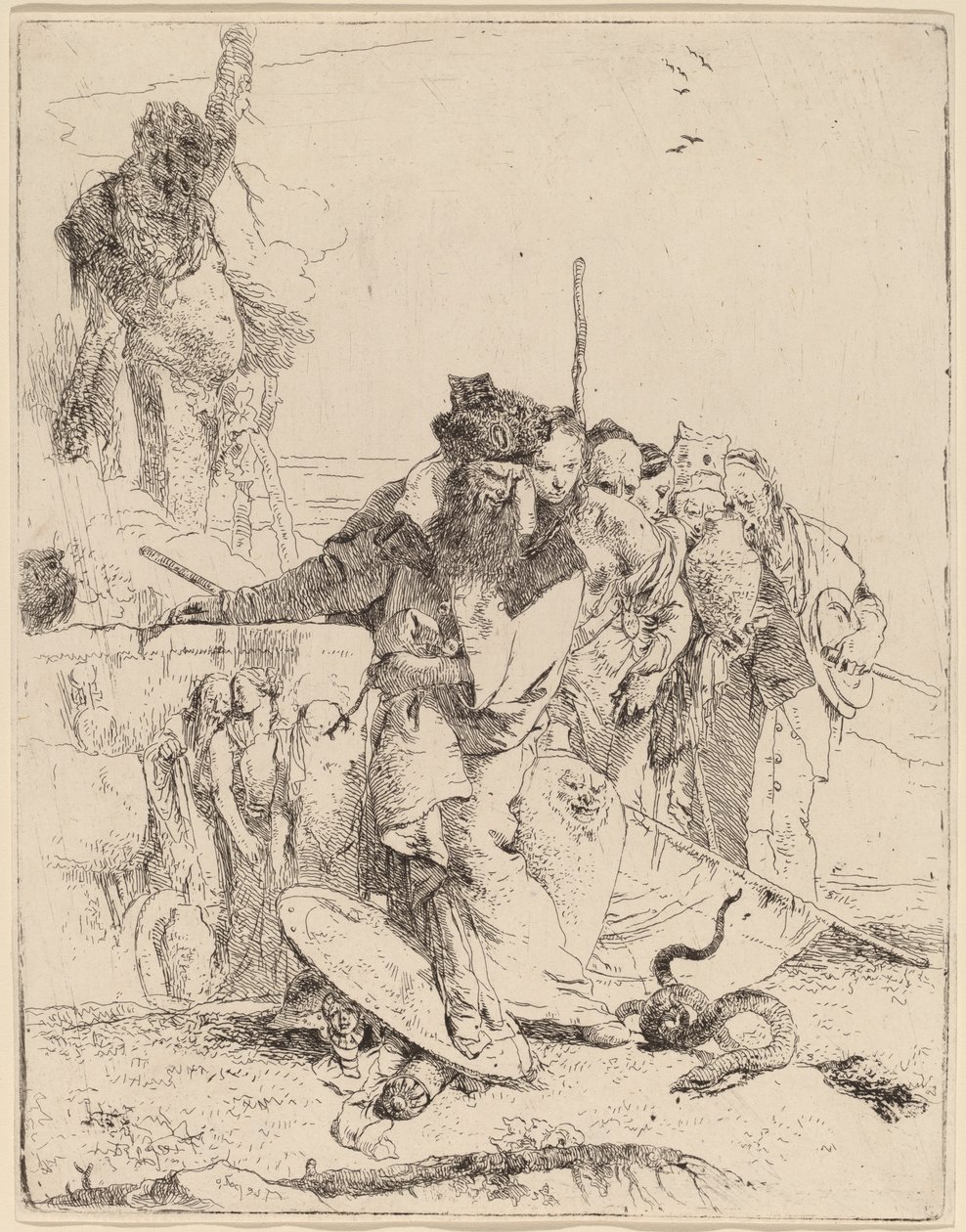 Magiker og andre angående en slange av Giovanni Battista Tiepolo