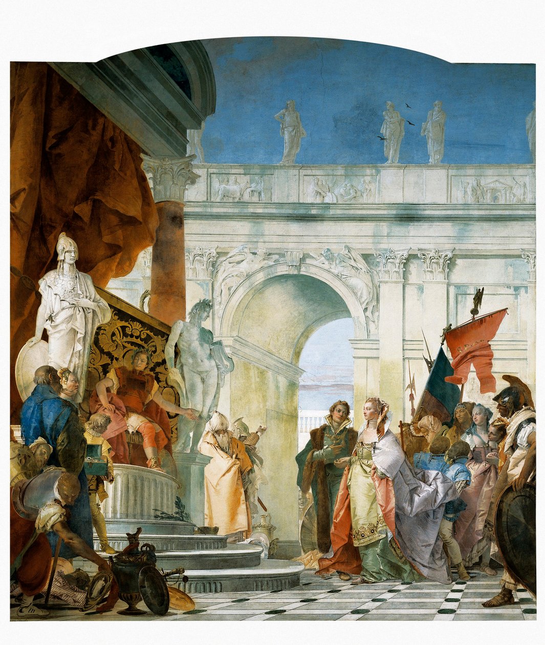 Magnanimity of Scipio, detalj fra Glories of Scipio Africanus and Alexander the Great, 1743 av Giovanni Battista Tiepolo