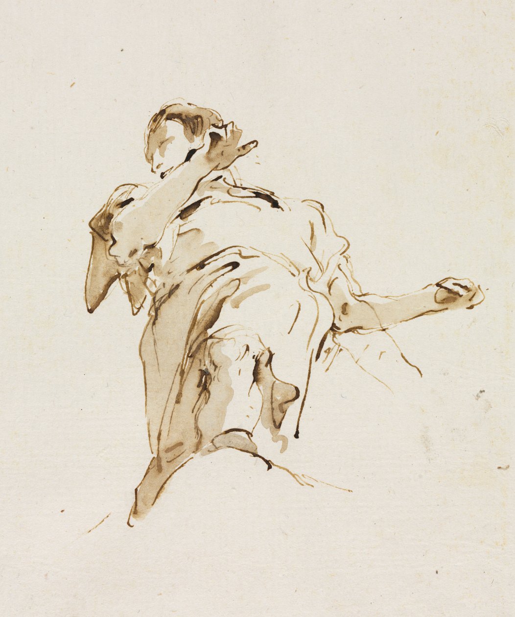 Mann(?) Figur sett nedenfra av Giovanni Battista Tiepolo