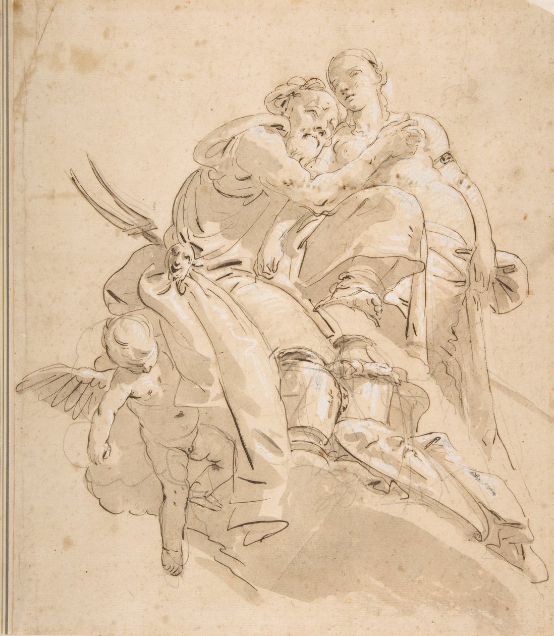 Marine guddom med tilhørende kvinneskikkelse, ca. 1716-1770. av Giovanni Battista Tiepolo