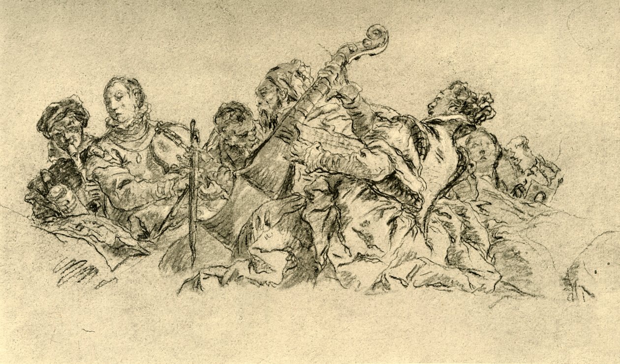 Musikere, 1752, 1928 av Giovanni Battista Tiepolo