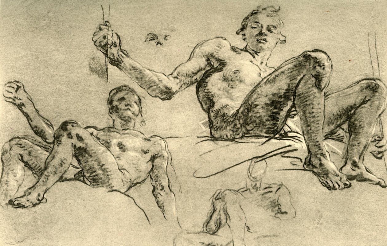 Nakenstudier, midten av 1700-tallet, 1928 av Giovanni Battista Tiepolo