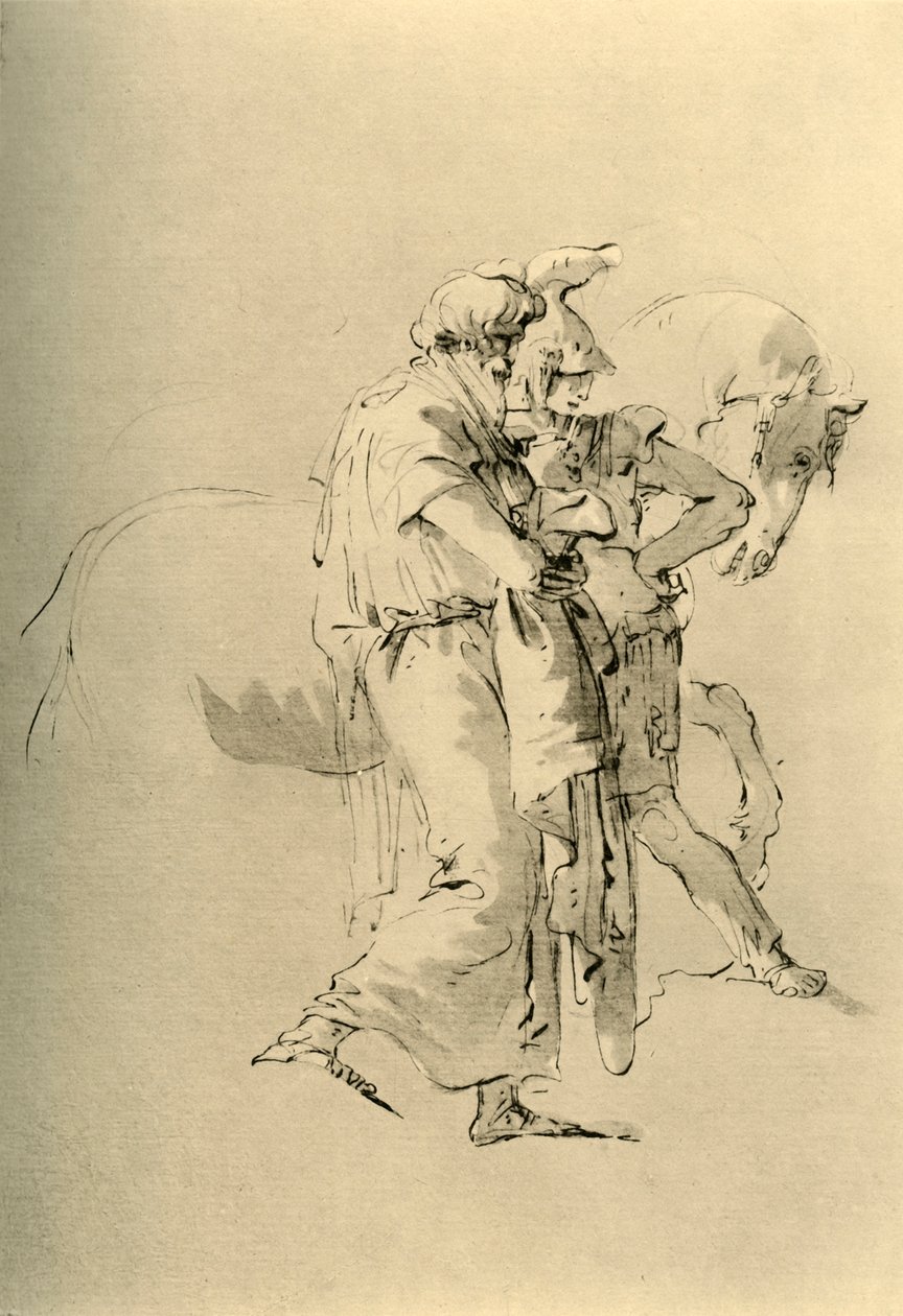 Gammel mann og ung soldat, midten av 1700-tallet, 1928 av Giovanni Battista Tiepolo