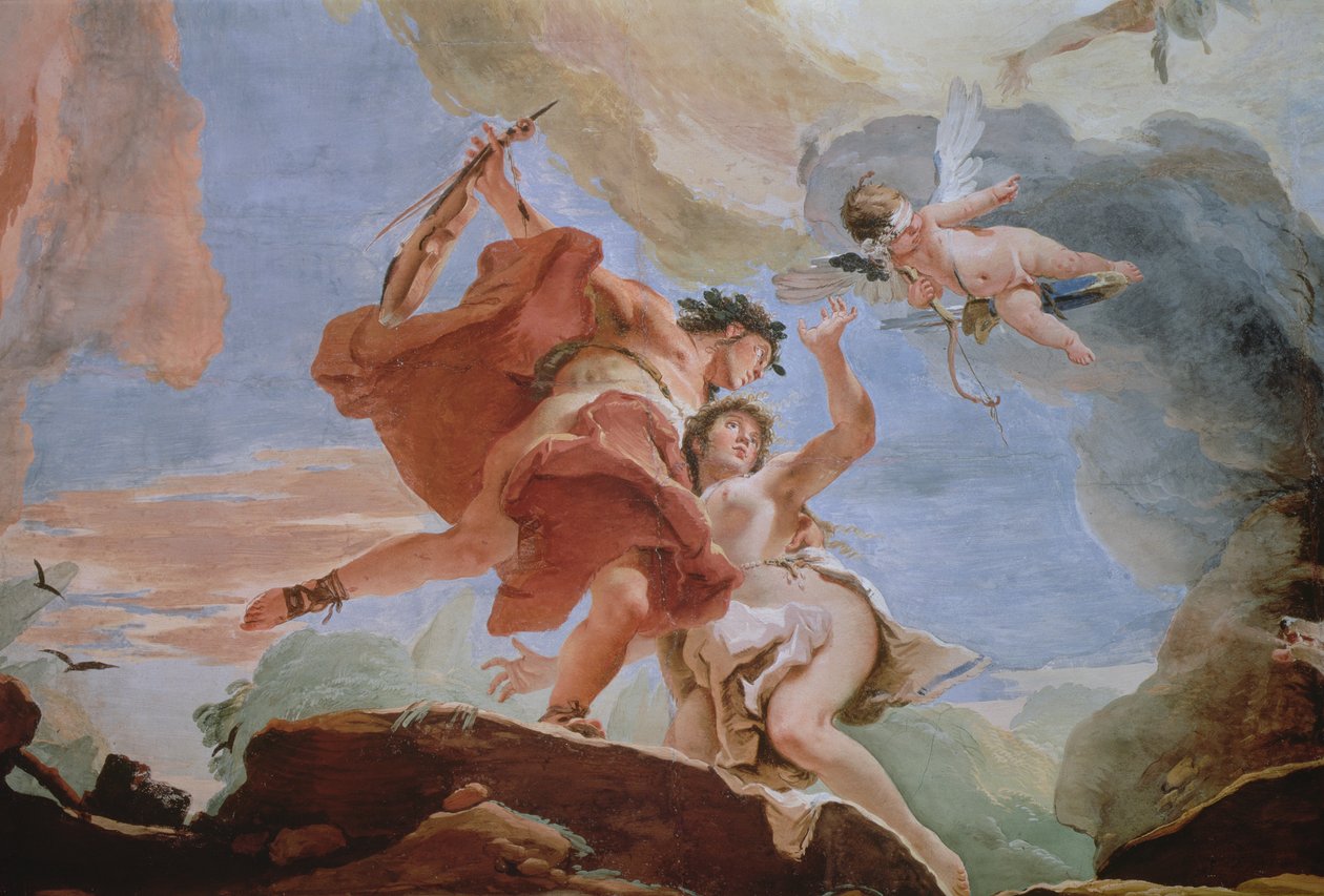 Orpheus Rescuing Eurydice from the Underworld detalj i taket, se også 64555 av Giovanni Battista Tiepolo