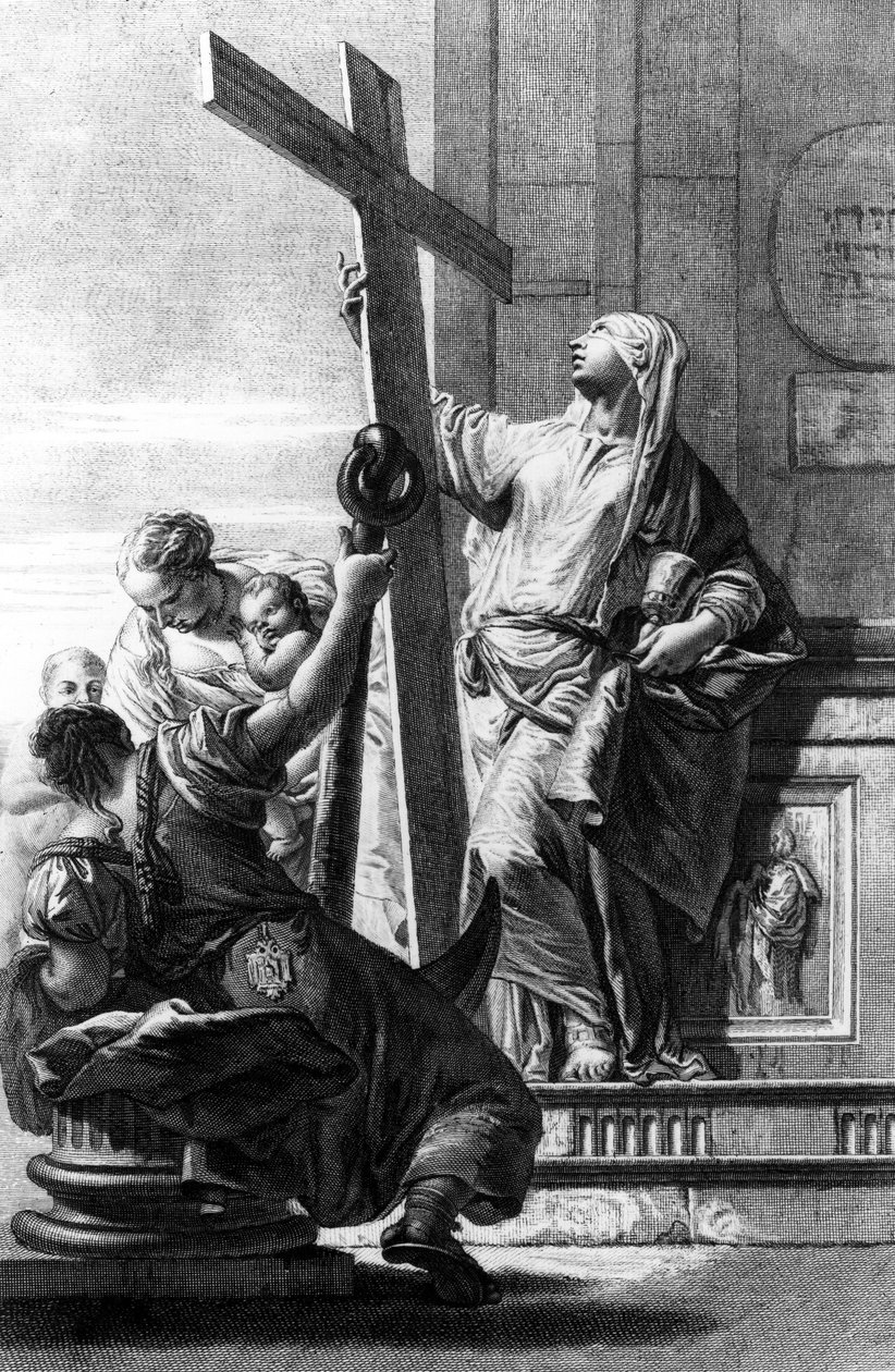 Personifikasjoner av tro, håp og kjærlighet, gravert av Pietro Monaco, ca. 1750 av Giovanni Battista Tiepolo