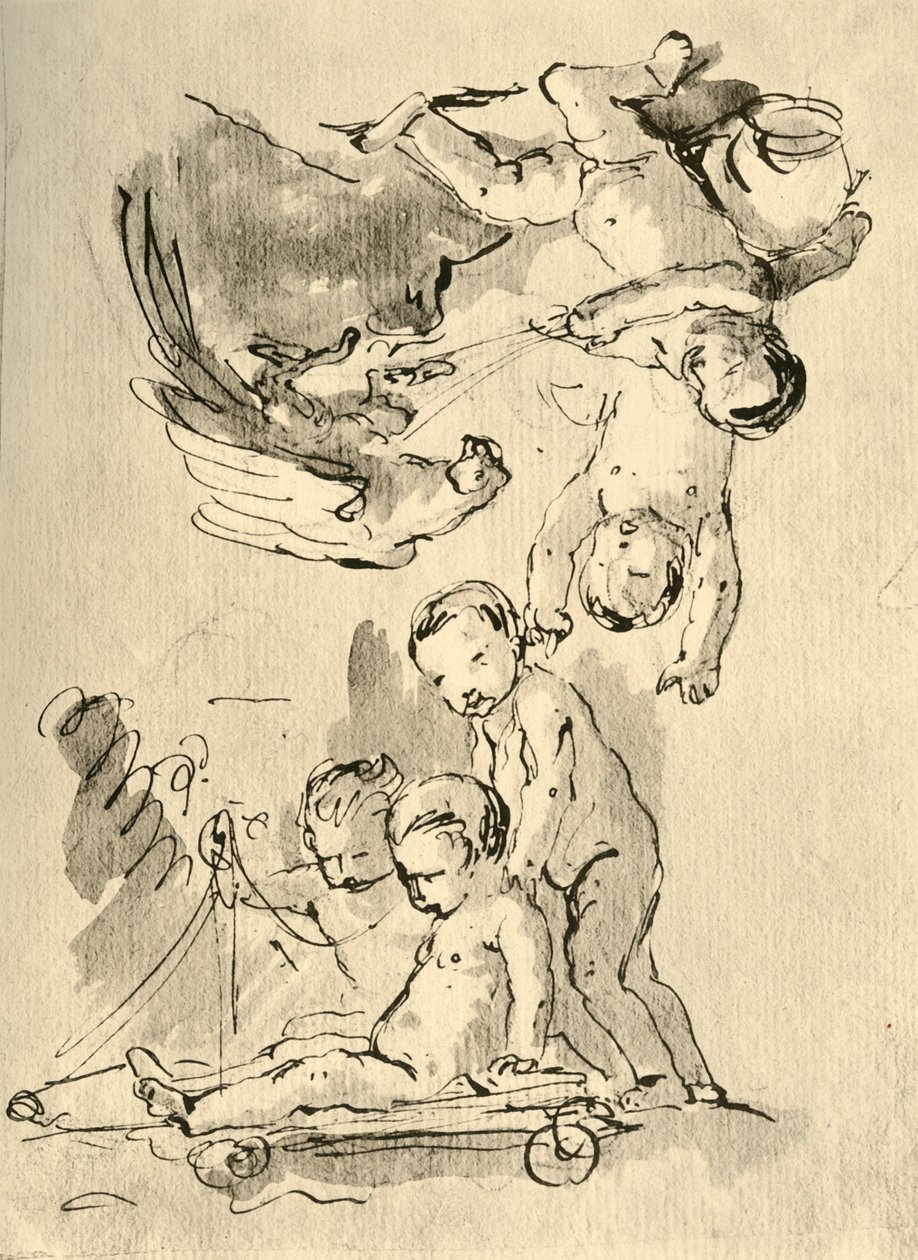 Playing Cupids, c1757, 1928 av Giovanni Battista Tiepolo