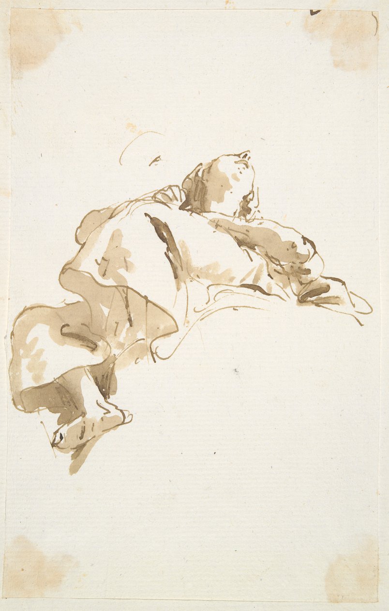 Tilbakelent kvinneskikkelse sett nedenfra av Giovanni Battista Tiepolo