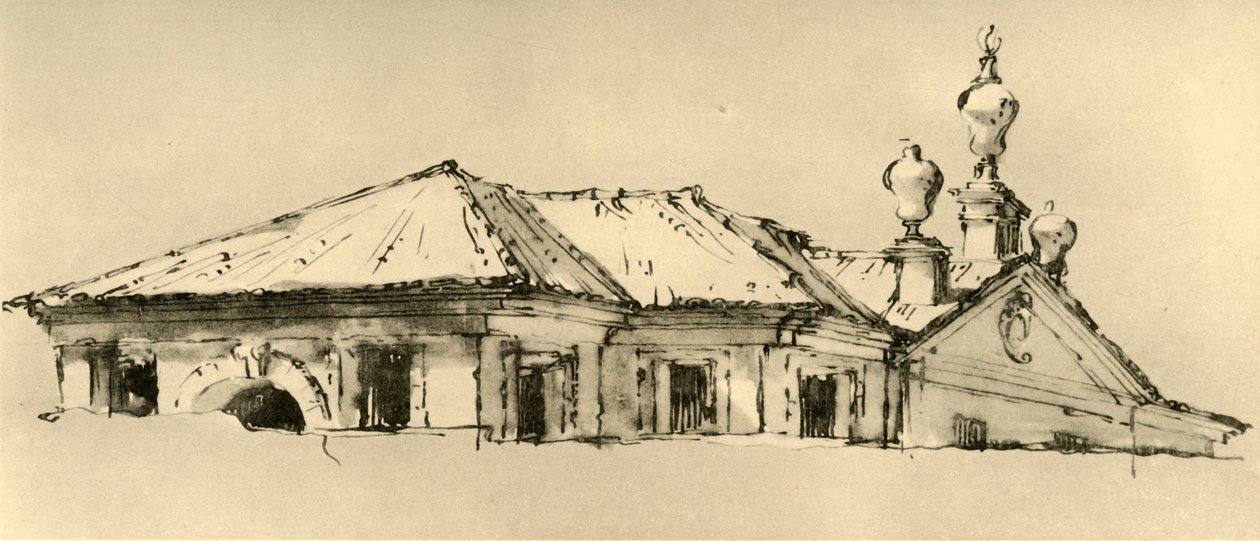 Taketasje i en villa, 1757, 1928 av Giovanni Battista Tiepolo