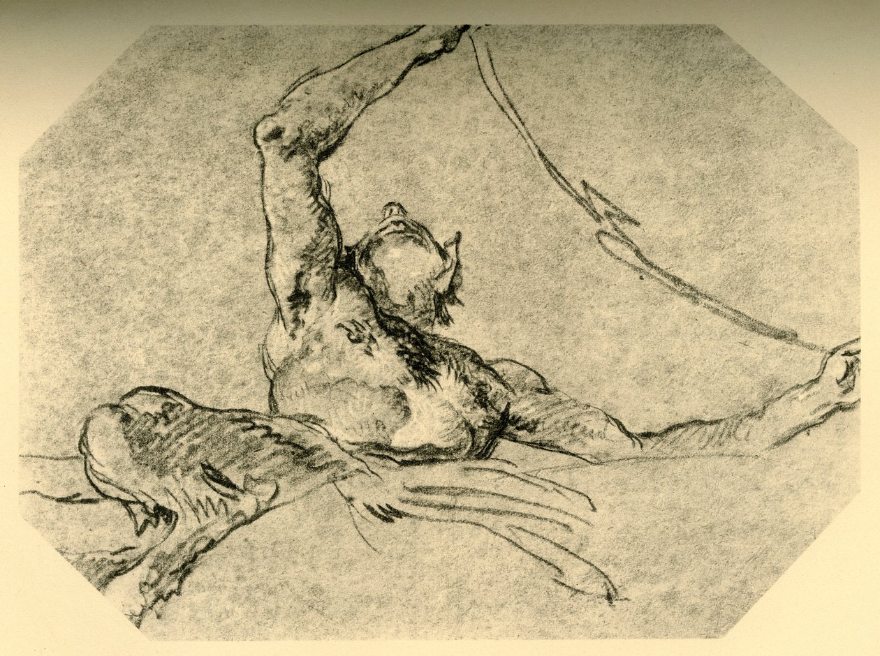 Satyr holder opp en festong, c1761, 1928 av Giovanni Battista Tiepolo