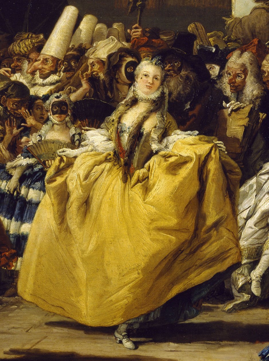 Karnevalsscene eller Menuetten av Giovanni Battista Tiepolo