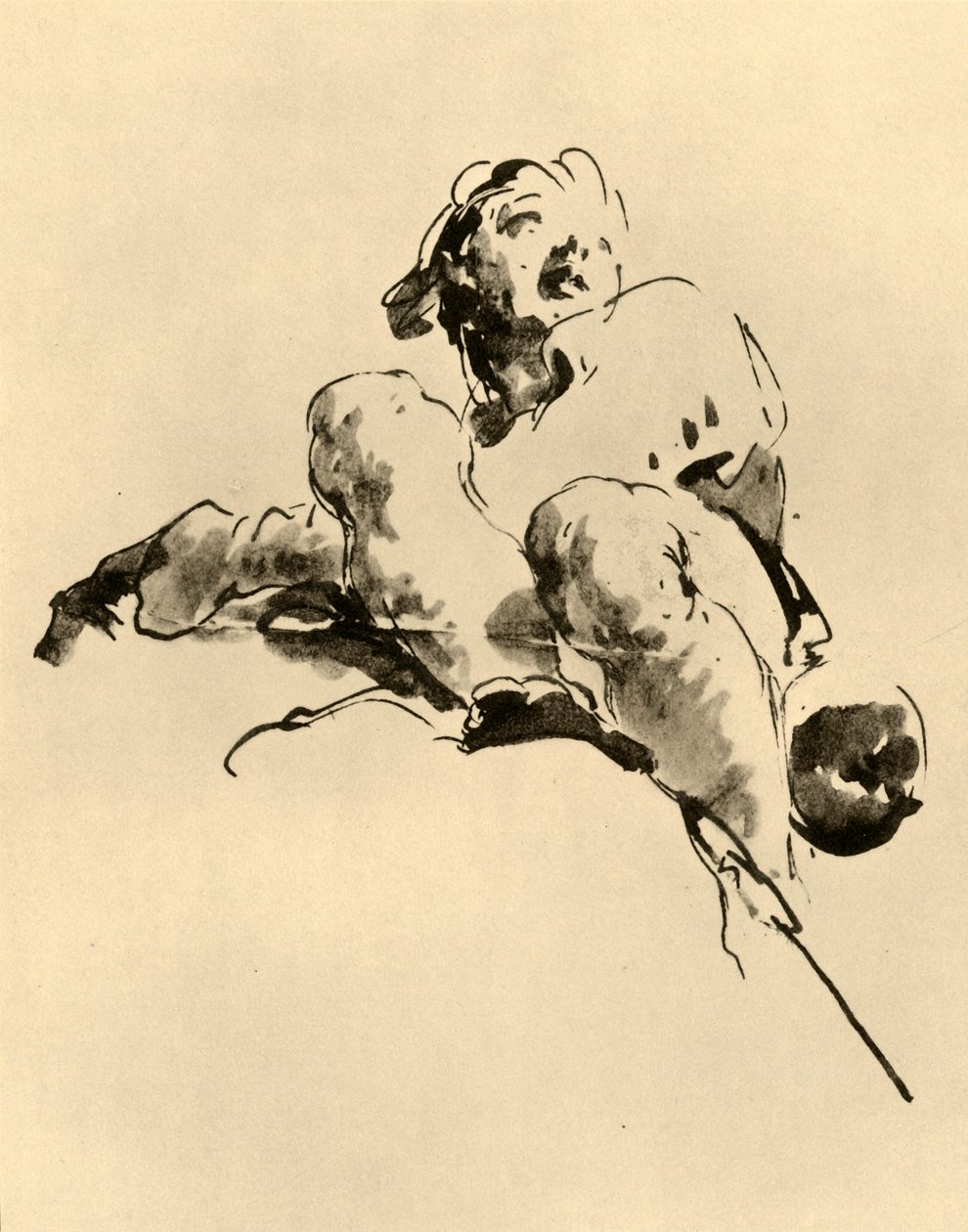 Squatting Youth, midten av 1700-tallet, 1928 av Giovanni Battista Tiepolo