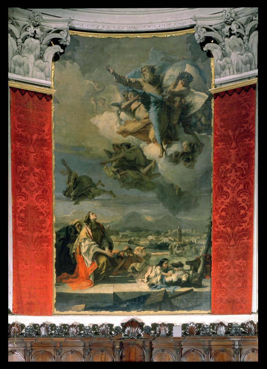 St. Thecla leverer byen fra pesten av Giovanni Battista Tiepolo