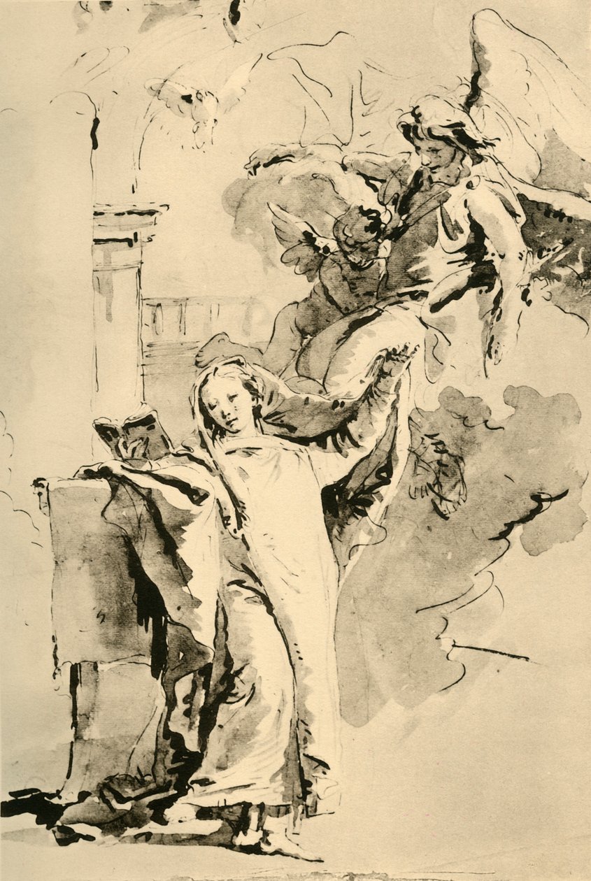 Bebudelsen, midten av 1700-tallet, 1928 av Giovanni Battista Tiepolo
