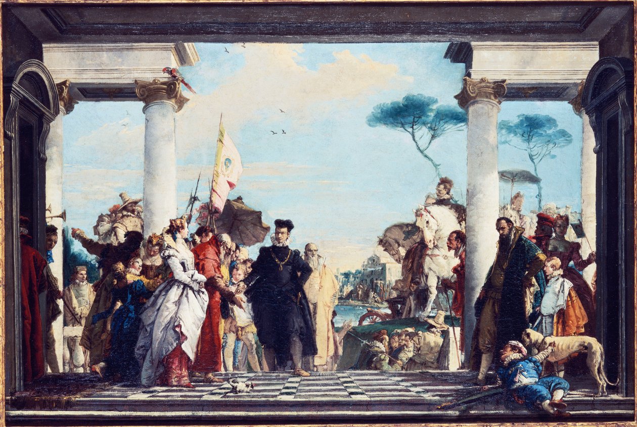 Ankomsten til Henri III ved Villa Contarini, før 1750 av Giovanni Battista Tiepolo
