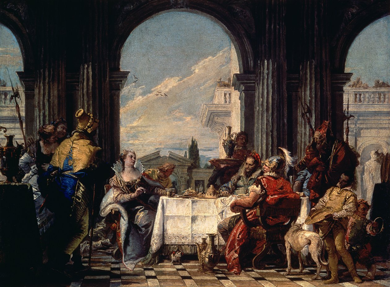 Banketten til Antony og Cleopatra, ca. 1744 av Giovanni Battista Tiepolo