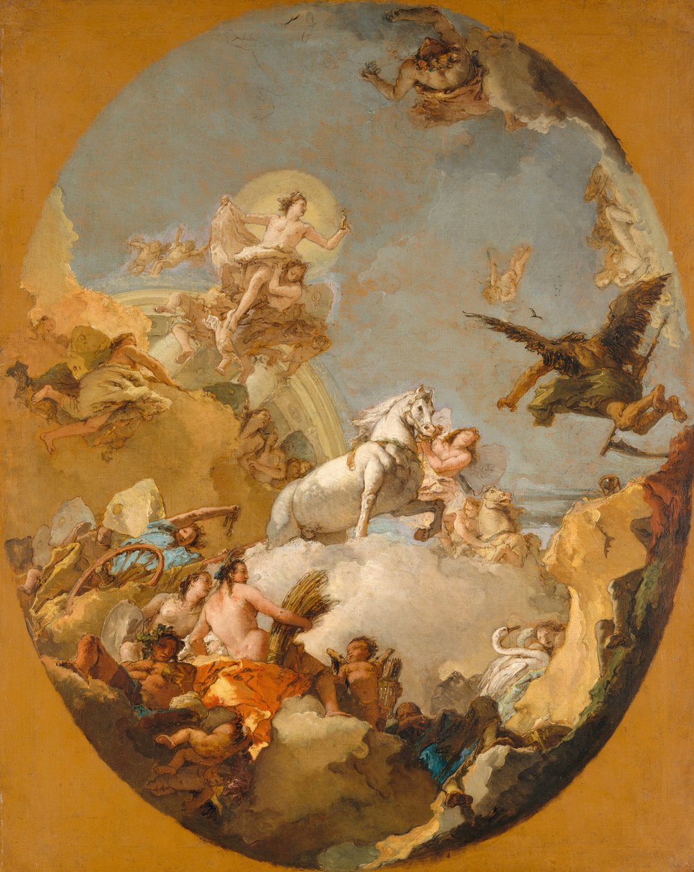 Vognen fra Aurora, 1761-9 av Giovanni Battista Tiepolo