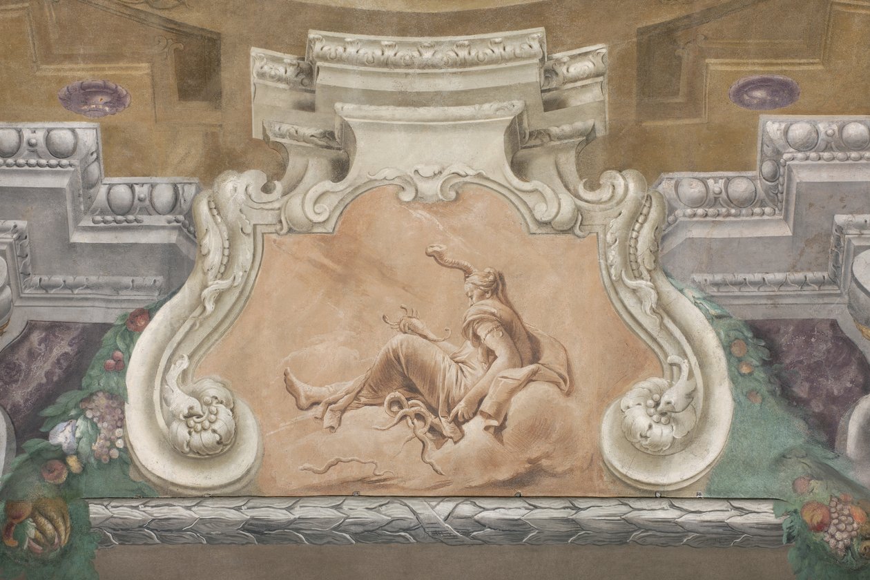 The Fall of the Demons, Stories of Scipio, detalj, 1731 (detalj av 3498337) av Giovanni Battista Tiepolo