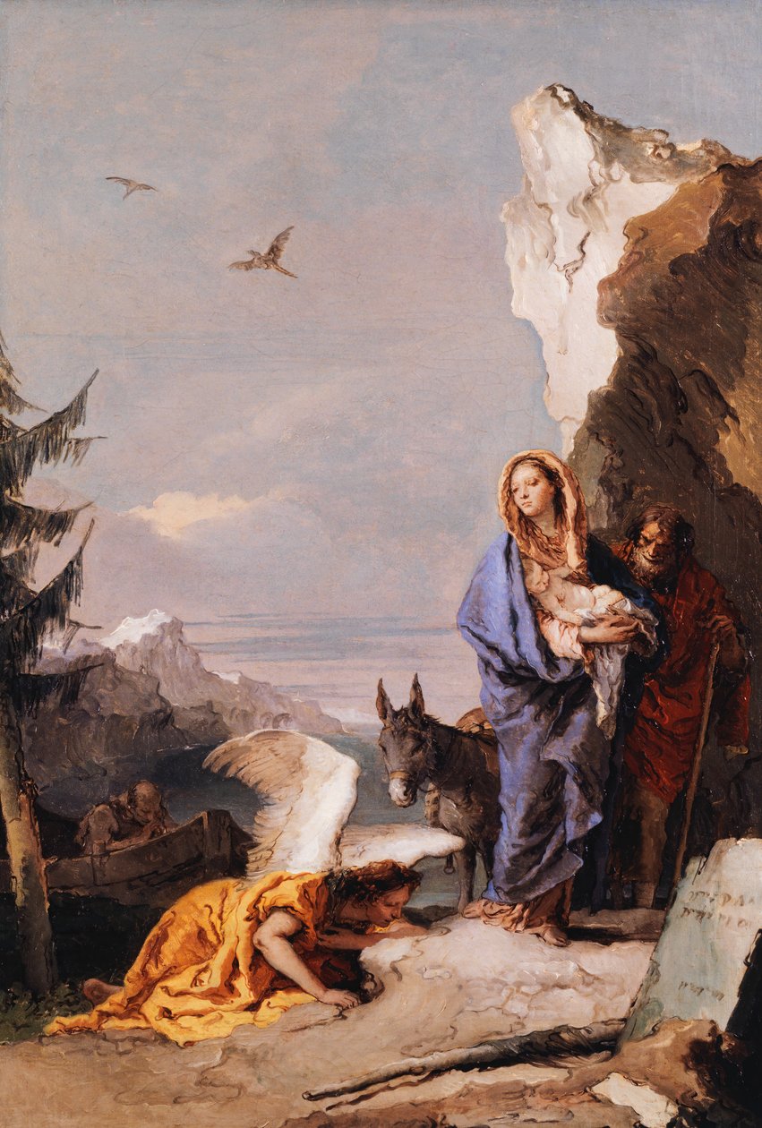 Flykten til Egypt, ca. 1767-70. av Giovanni Battista Tiepolo