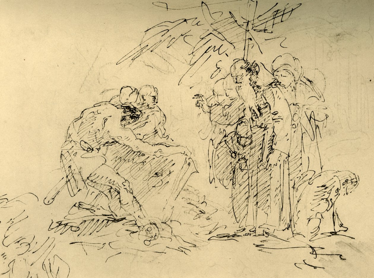 The Opening of a Grave, midten av 1700-tallet, 1928. av Giovanni-Battista Tiepolo