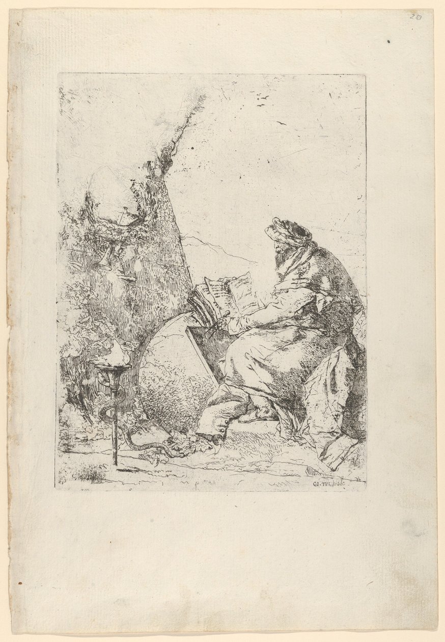 Filosofen, fra Scherzi, ca. 1740. av Giovanni Battista Tiepolo