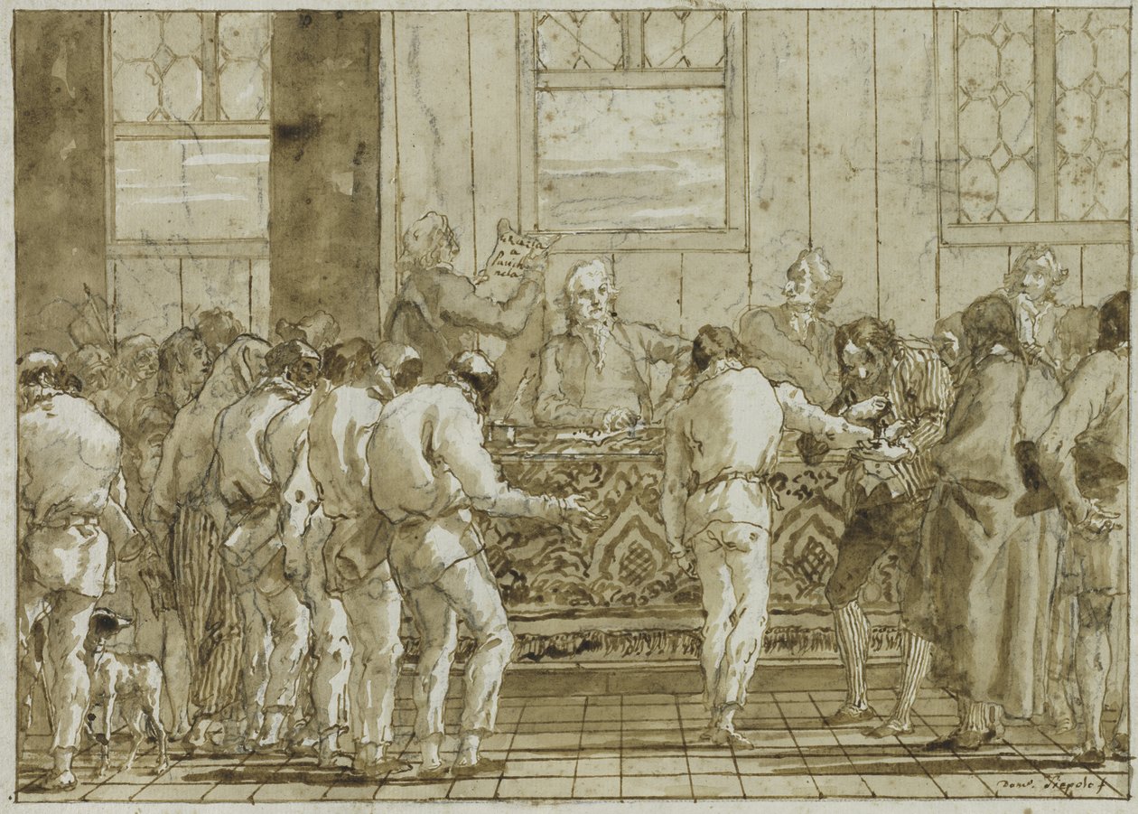 Rettssaken, ca. 1790 av Giovanni Battista Tiepolo