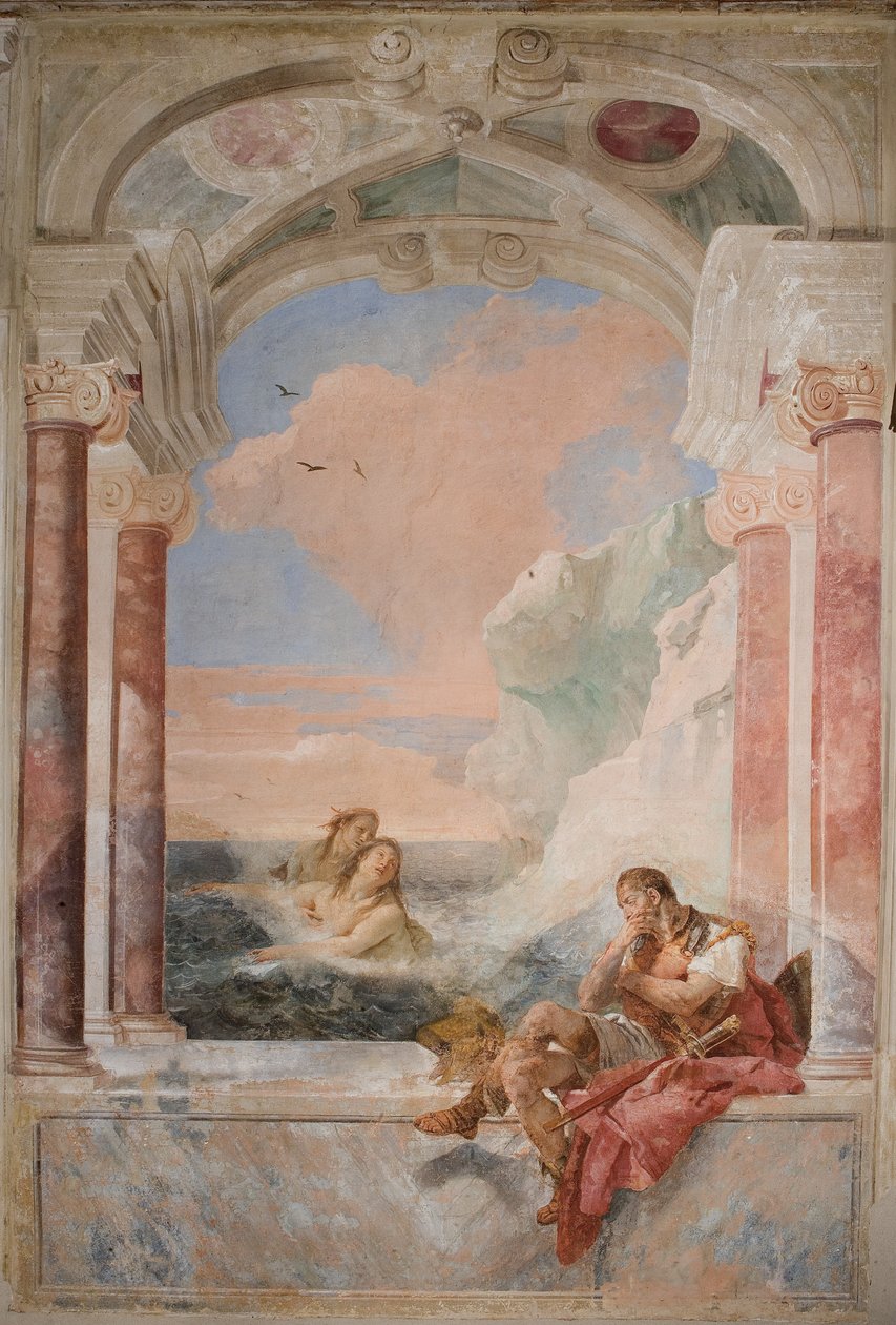 Thetis trøster sønnen Akilles, fra Iliadens rom i Palazzina, 1757 av Giovanni Battista Tiepolo