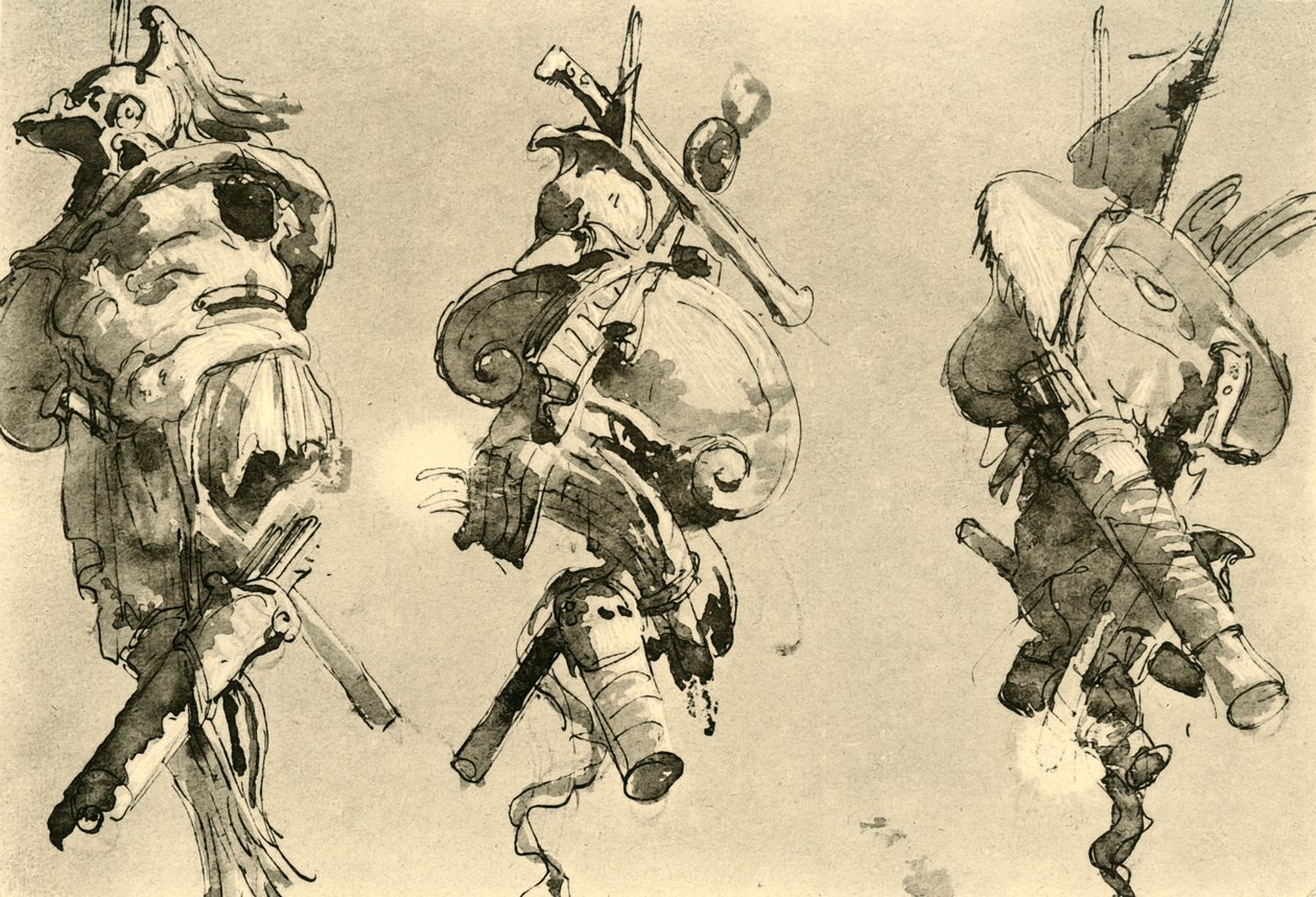 Tre trofeer, midten av 1700-tallet, 1928 av Giovanni Battista Tiepolo