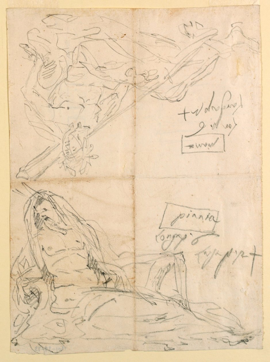 To skisser av elveguder av Giovanni Battista Tiepolo