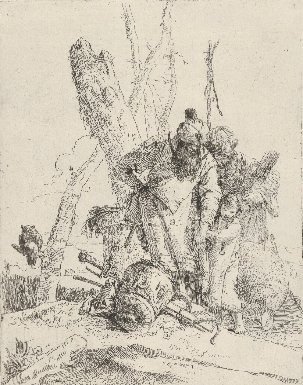 To astrologer og en gutt, fra Scherzi, ca. 1743-50. av Giovanni Battista Tiepolo