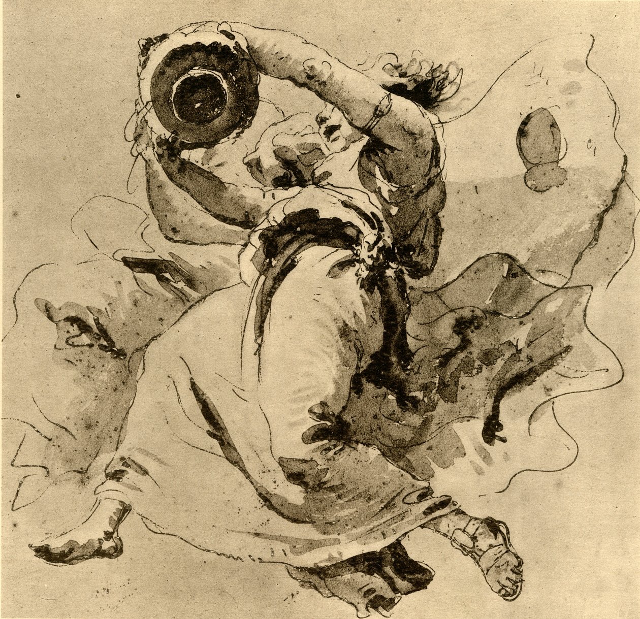 To genier holder en krukke, midten av 1700-tallet, 1928 av Giovanni Battista Tiepolo