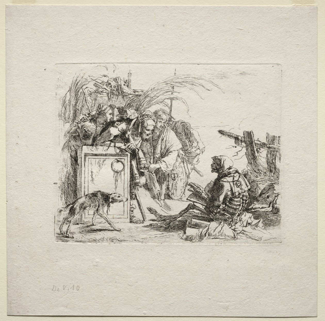 Ulike Caprices: Death Giving Publikum av Giovanni Battista Tiepolo