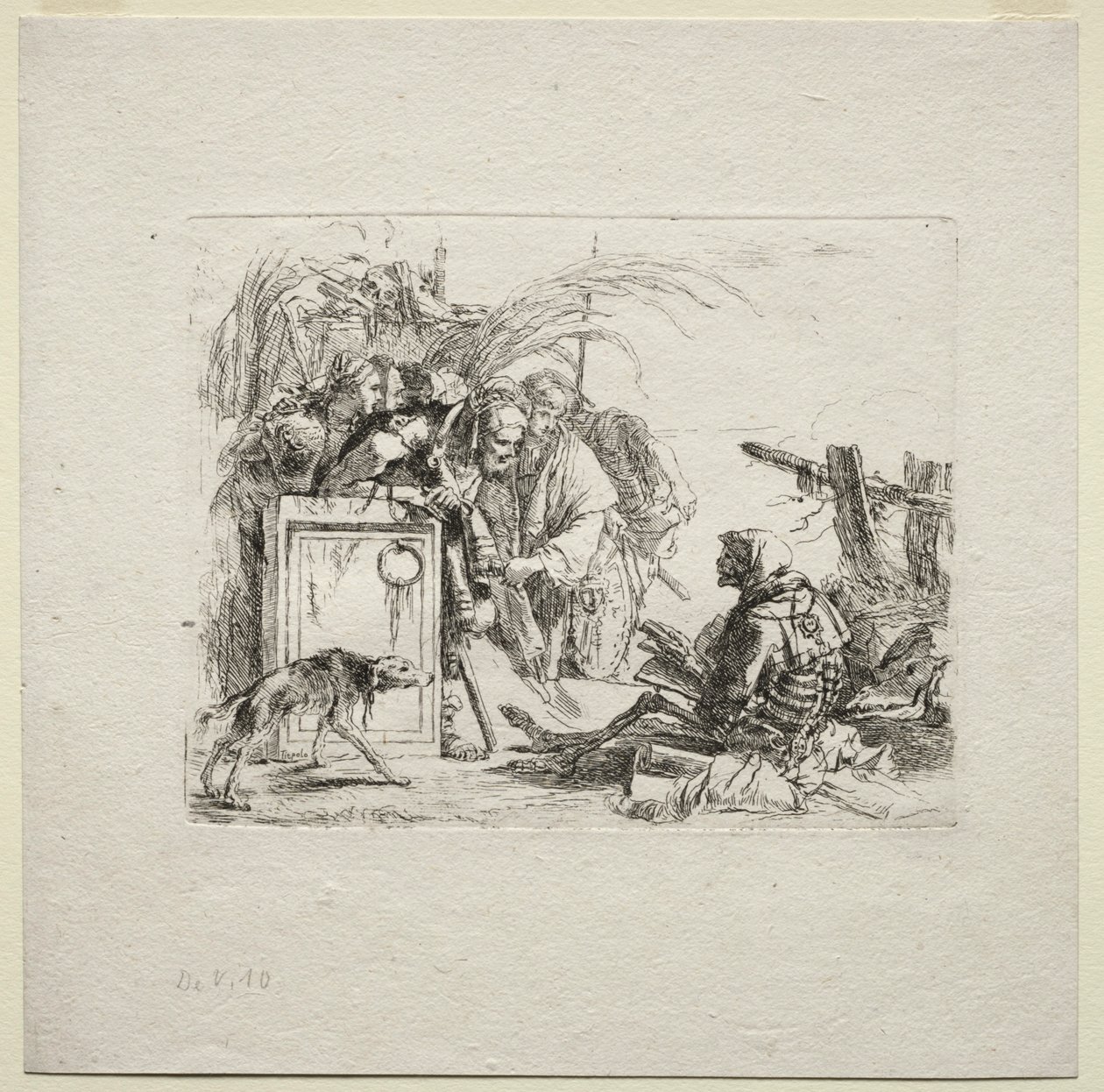 Various Caprices: Death Giving Audience, 1785. av Giovanni Battista Tiepolo