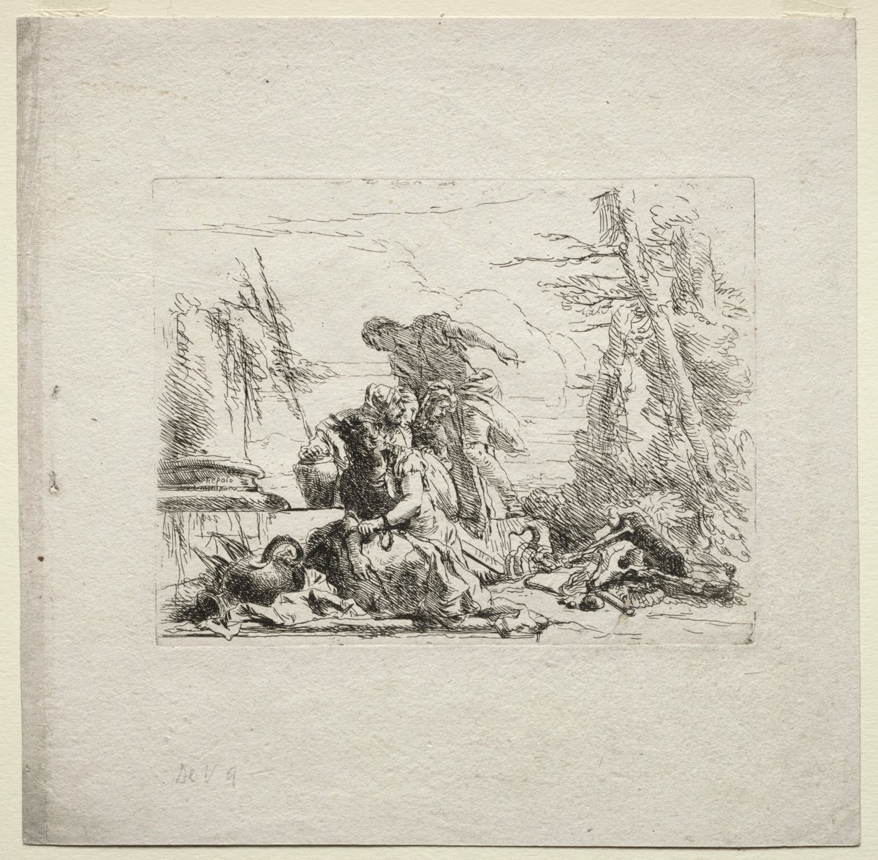 Ulike caprices: Kvinnen i håndjern, 1785. av Giovanni Battista Tiepolo