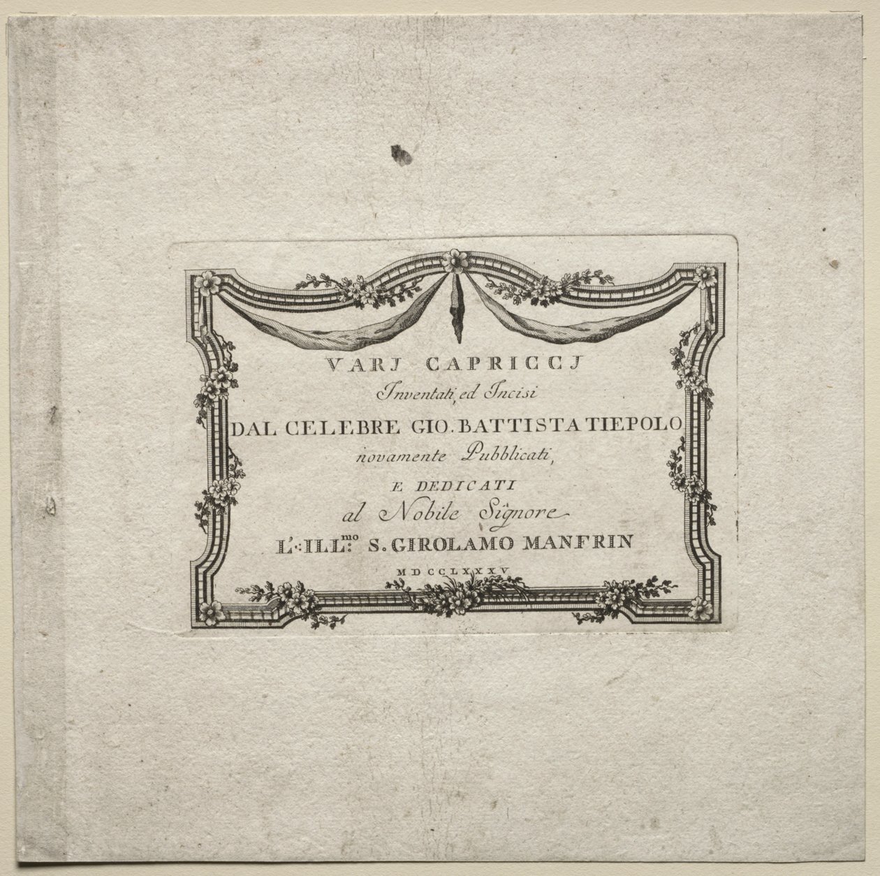 Ulike Caprices: Tittelside av Giovanni Battista Tiepolo