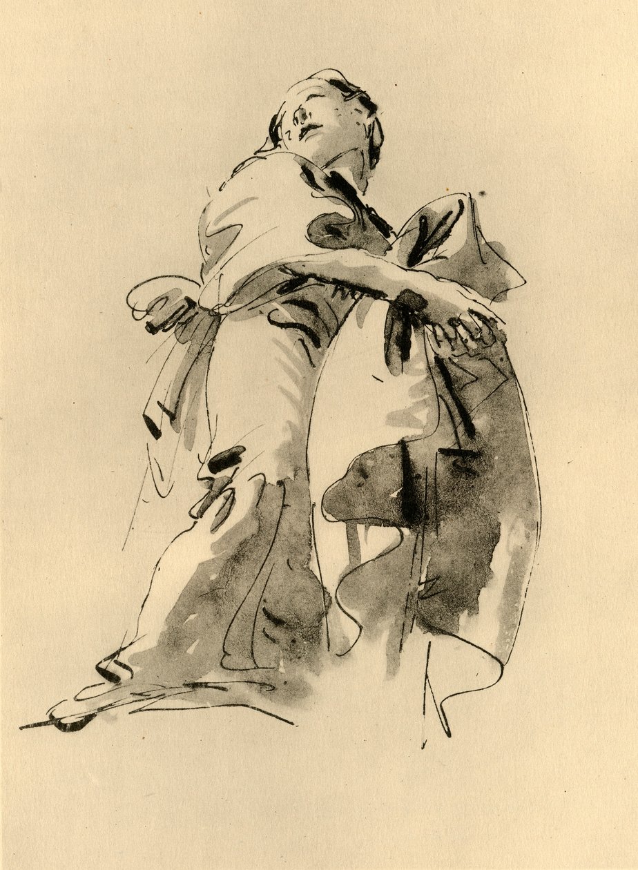 Kvinne som bøyer seg til høyre, men ser opp, midten av 1700-tallet, 1928 av Giovanni Battista Tiepolo