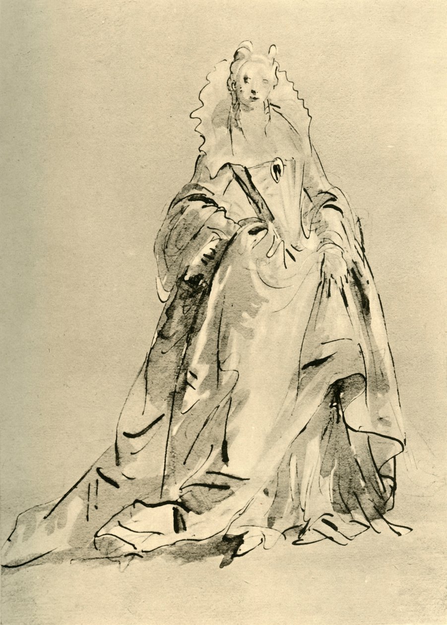 Ung dame, tidlig på midten av 1700-tallet 1928 av Giovanni Battista Tiepolo
