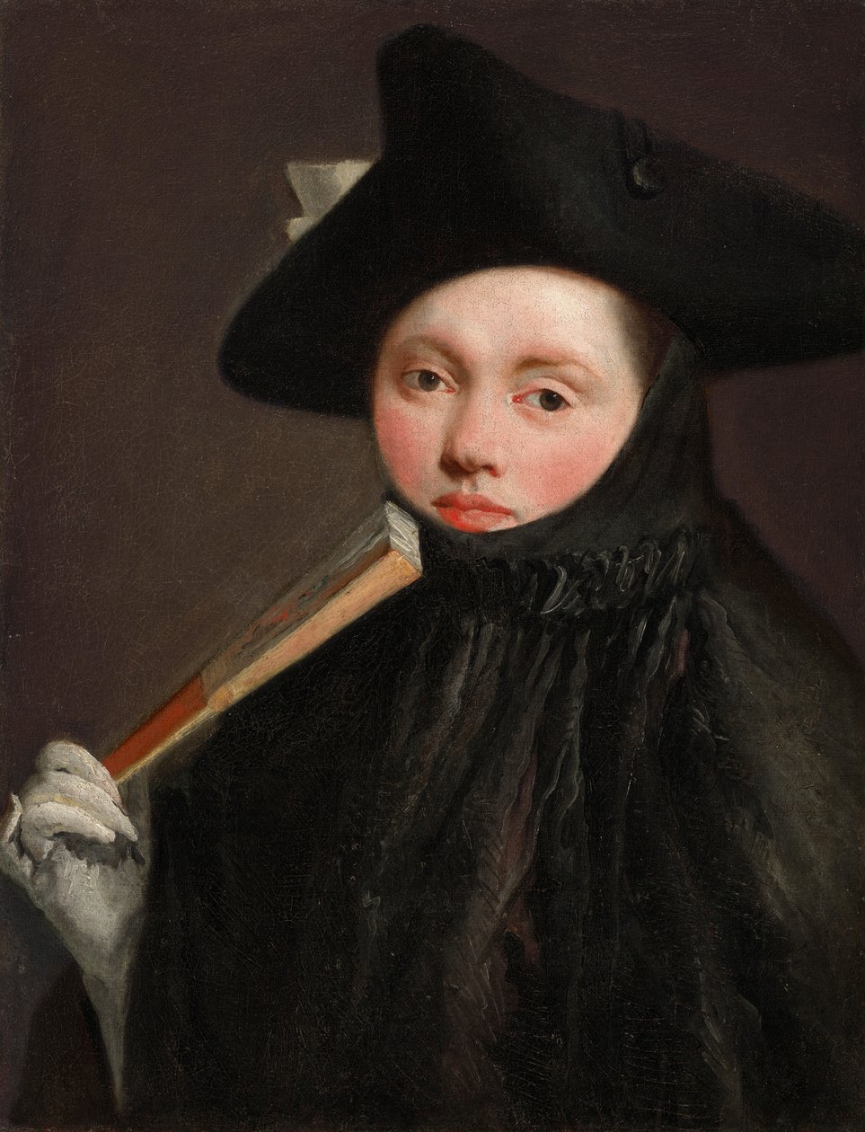 Ung dame med trekantet hatt av Giovanni Battista Tiepolo