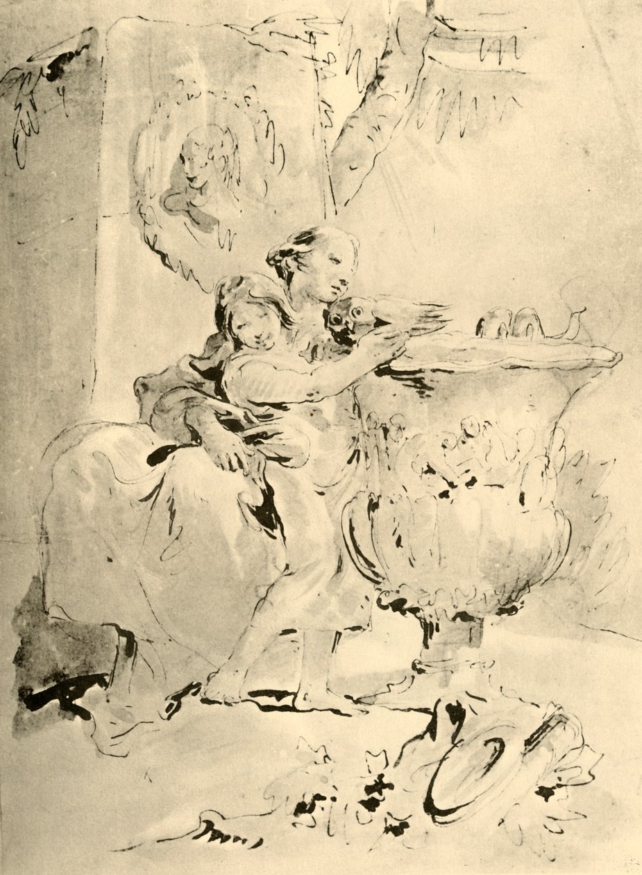 Ung kvinne og gutt, midten av 1700-tallet, 1928 av Giovanni Battista Tiepolo