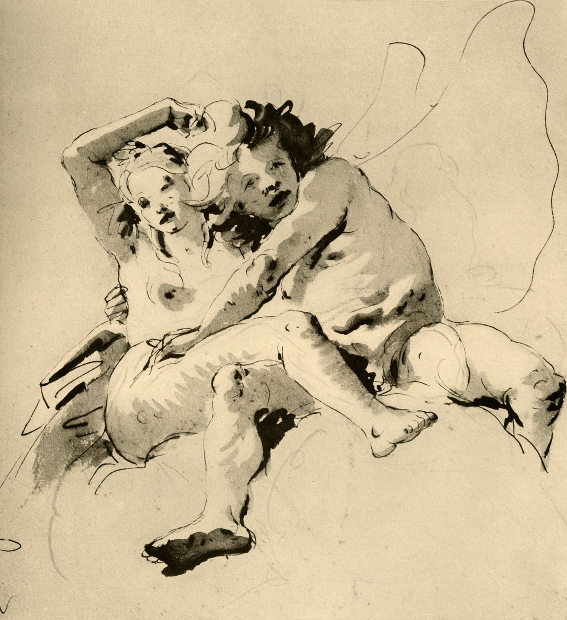 Zephyr og Flora, 1757, 1928 av Giovanni Battista Tiepolo