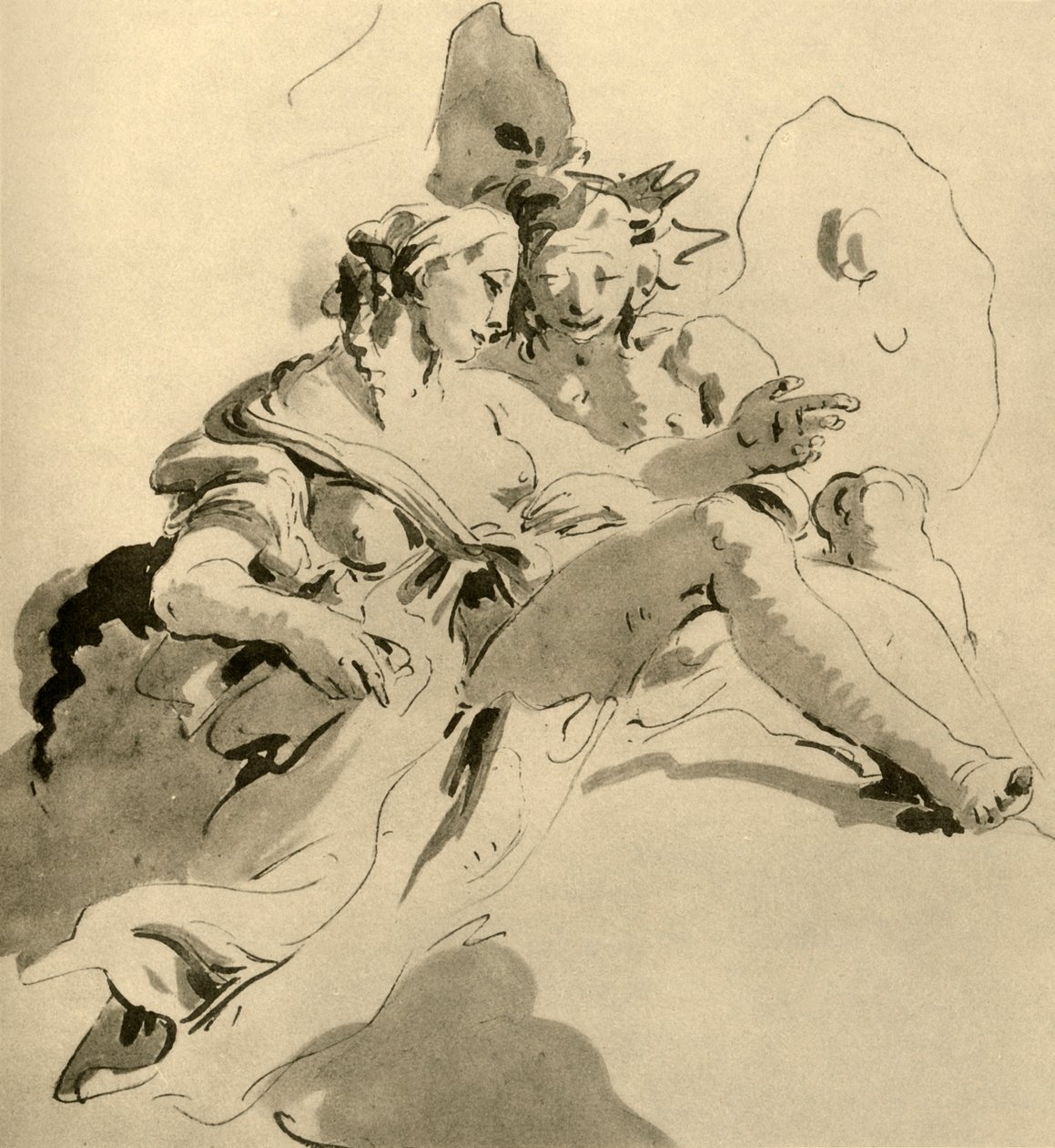 Zephyr and Flora, midten av 1700-tallet, 1928 av Giovanni Battista Tiepolo