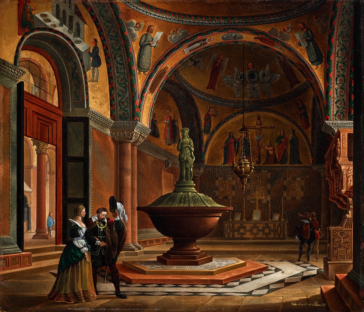 Interiøret i dåpskapellet San Marco i Venezia av Giovanni Battista de Pian