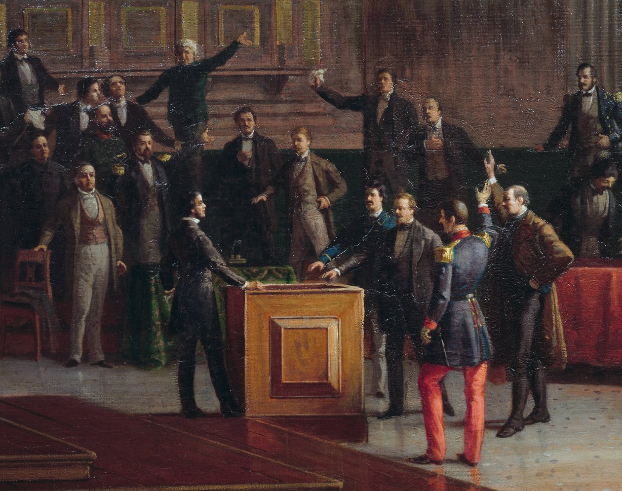 Midlertidig regjering i Venezia som velger motstand mot bitter slutt (1849), maleri av Giovanni Battista Della Libera av Giovanni Battista della Libera