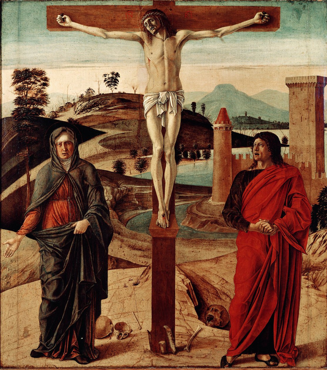 Golgata eller korsfestelse. Maleri av Giovanni Bellini dit il Giambellino (1432-1516). Mål: 71x63 cm. Firenze, Coll. Contini Bonacossi av Giovanni Bellini